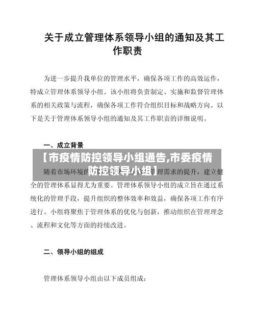 【市疫情防控领导小组通告,市委疫情防控领导小组】-第1张图片